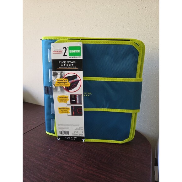 Mead Five Star 2" Binder 580 Sheet Capacity Exterior 5 tab Expanding File Green - Picture 9 of 9
